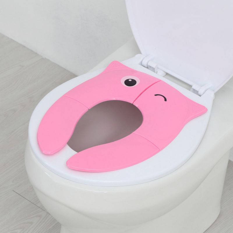 1Pc Kids Non Slip No Falling Travel Folding Portable Potty Training Seat Cartoon Children's Candy Colored Toilet Seats