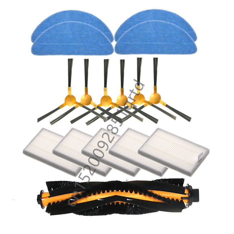 Stofzuiger Mop Doeken Vodden Hepa Filter Hoofdborstel Zijborstel voor Blaupunkt Bluebot Xboost BPK-VCBB1XB Stofzuiger Onderdelen: Oranje