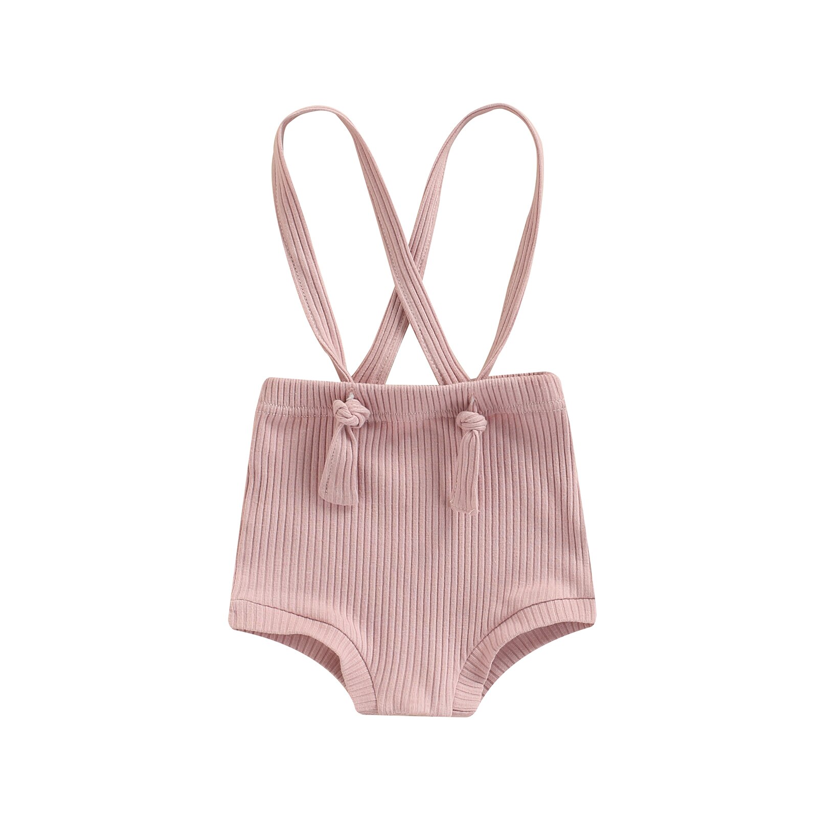 Baby Hosenträger kurze Hose, Einfarbig Hohe Elastische Taille Lätzchen Hosen ärmellos Spielanzug für Mädchen, Rosa, 0-24 monate