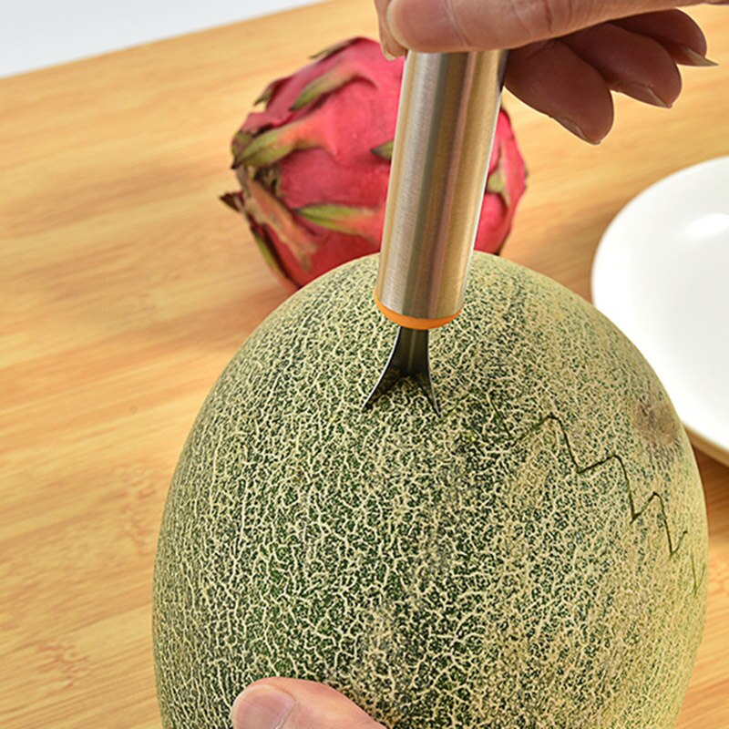 Newly 4pcs/set Multifunction Stainless Steel Fruit Ball Digger Fruits Carving Cutter Set for Watermelon Fruit TE889