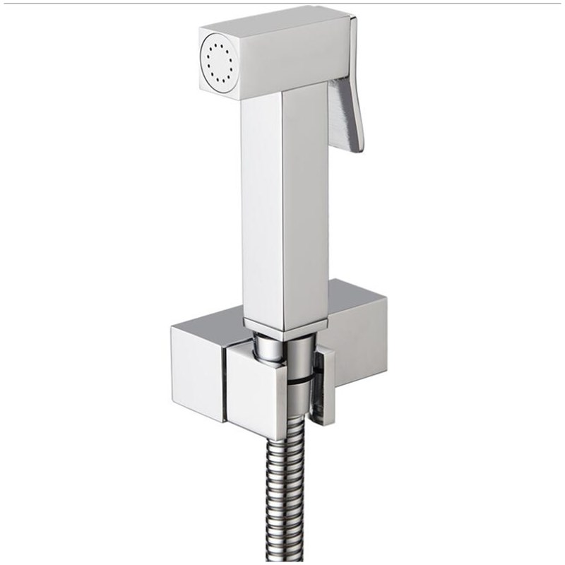 Hand held Toilet Bidet Sprayer set Kit Solid Brass Hand Bidet faucet for Bathroom hand sprayer shower head Square