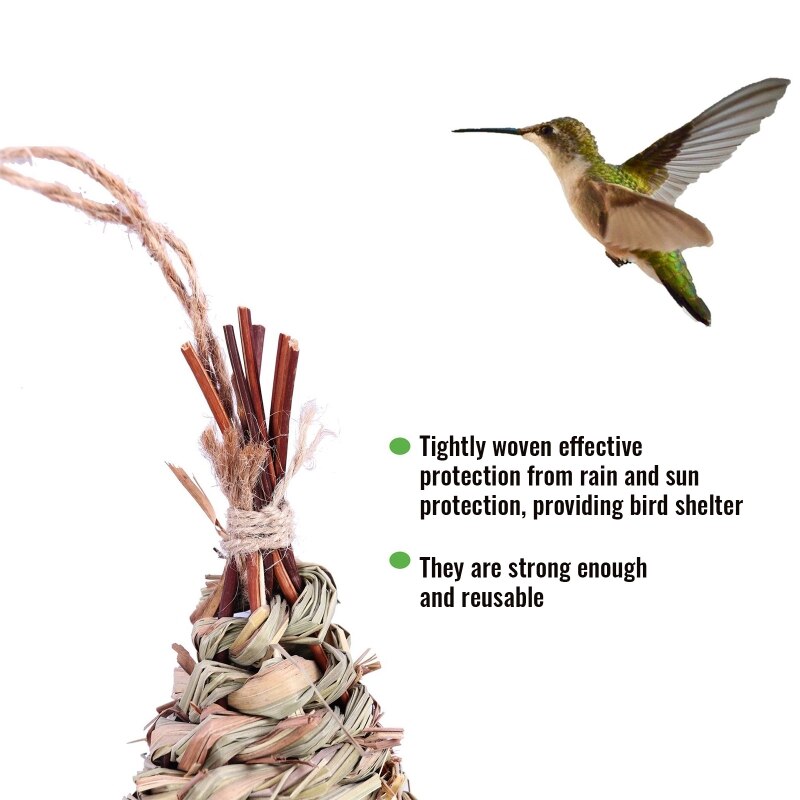 Hummingbird House for Outside Hanging Wren Houses Handwoven Hummingbird Nest 101A