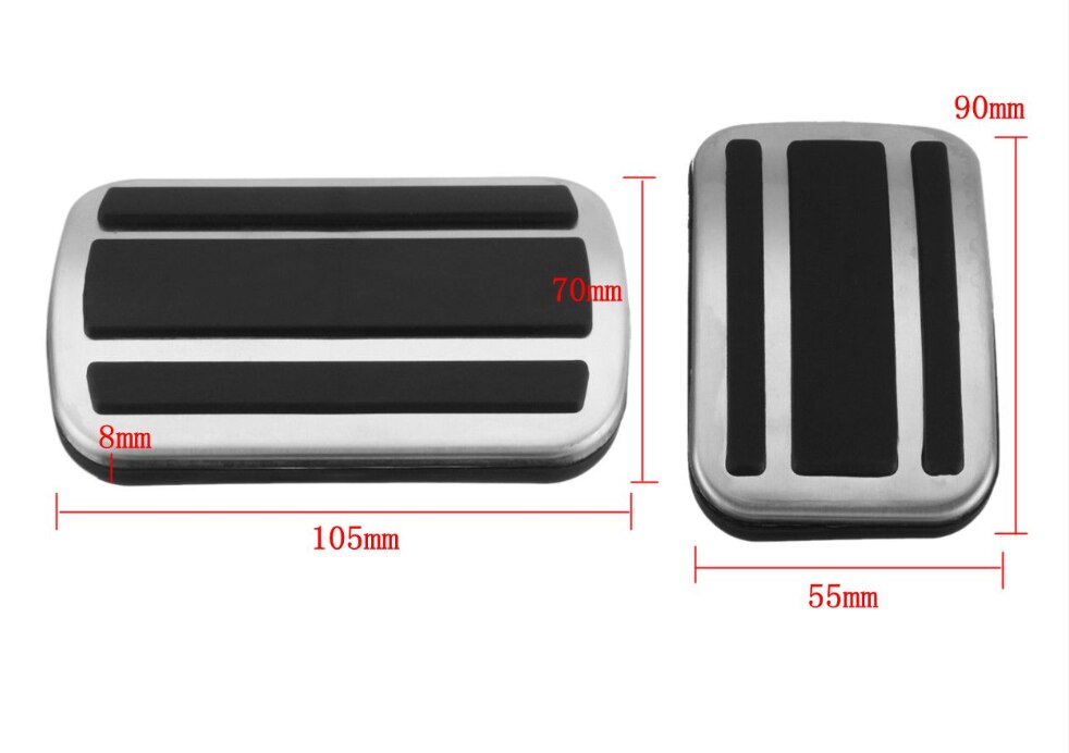 For Peugeot 3008 5008 LHD AT MT Gas Brake Pedal Cover Drill Steel Non-Slip Accelerator Overlay Accessories Car Styling: AT 2PCS