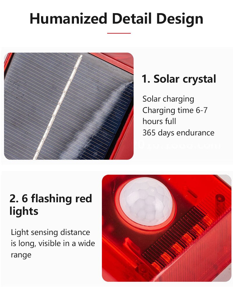 Solar Alarm Lamp Wireless IP65 Motion Sensor Security Alarm Siren PIR Detector For Home Yard Outdoor Smart Fast Alarm