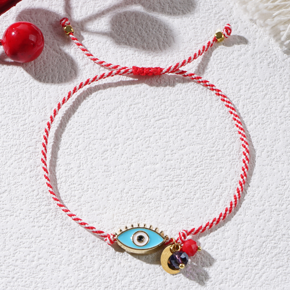 gehen2boho 2024 Martis Schmuck Legierung Böse Augen Kristall Perlen Kette Griechischen März Armbinde Für Frauen Zarte Neujahrsgeschenke