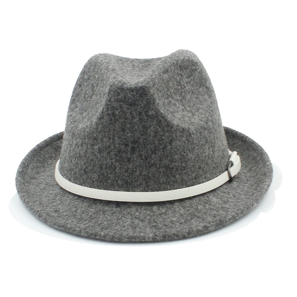 Women Men Wool Fedora Hat Winter Autumn Lady Trilby Homburg Church Derby Jazz Caps Size 56-58CM
