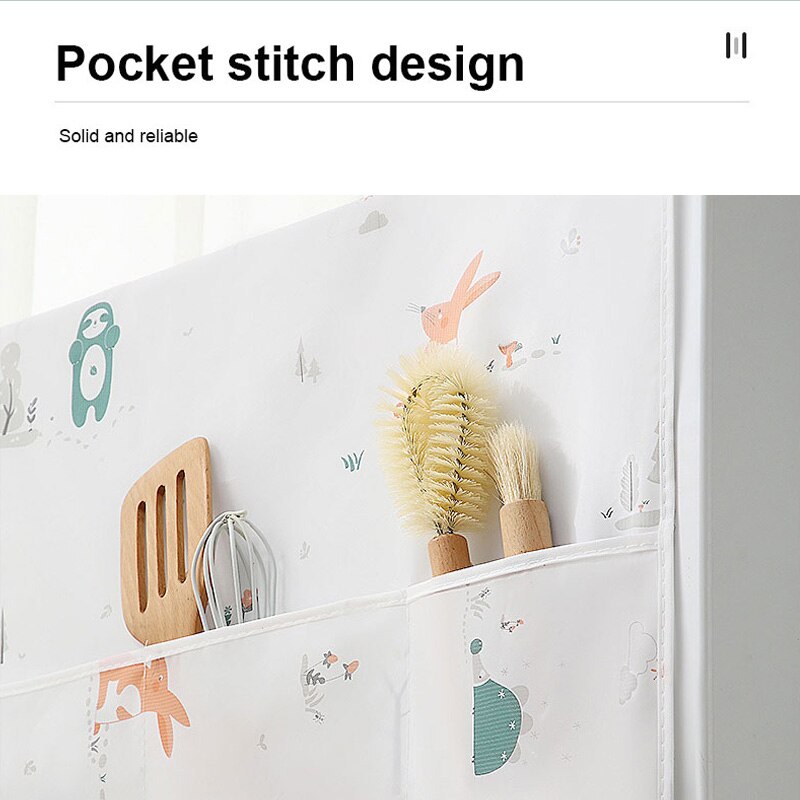 Home Refrigerator Anti-dust Cover Waterproof Refrigerator Cover Multifunction Hanging Storage Bag for Washing Machine Top Covers