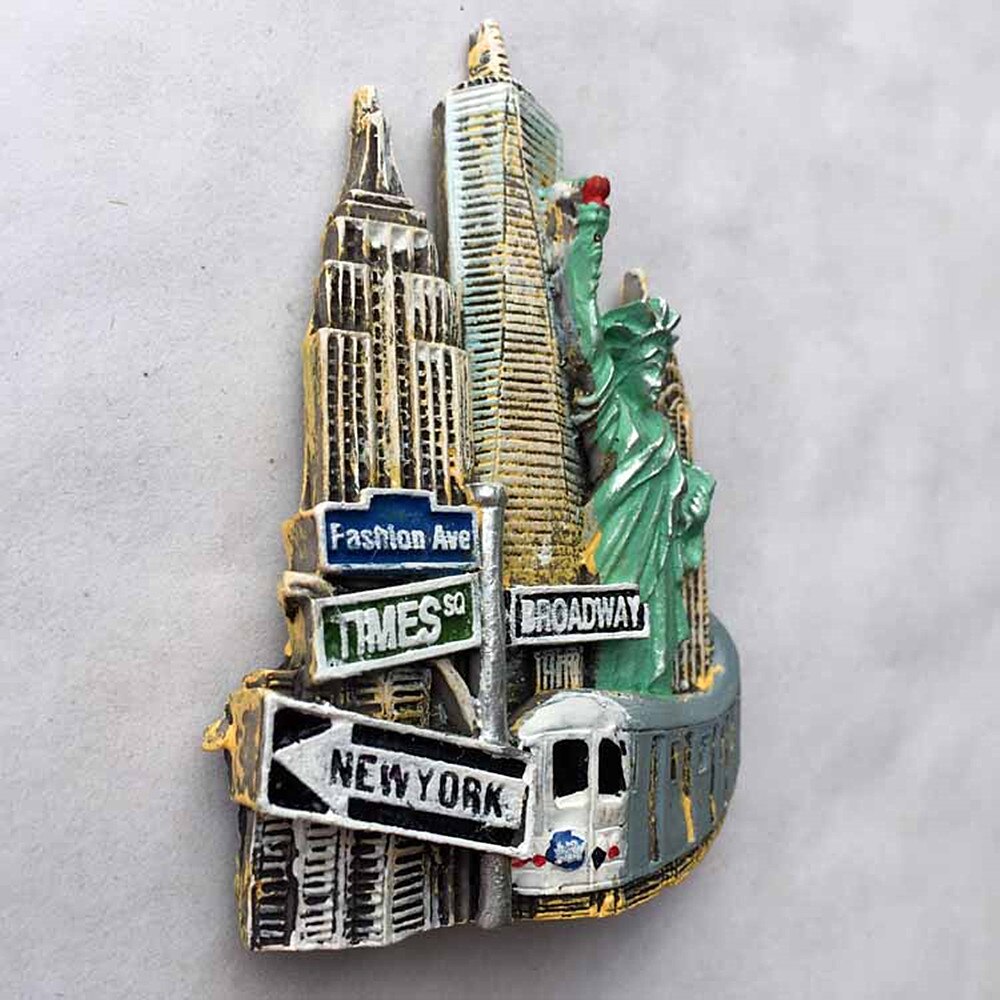 York USA 3D Fridge Magnets Tourism Souvenir Refrigerator Magnetic Sticker Collection Handicraft