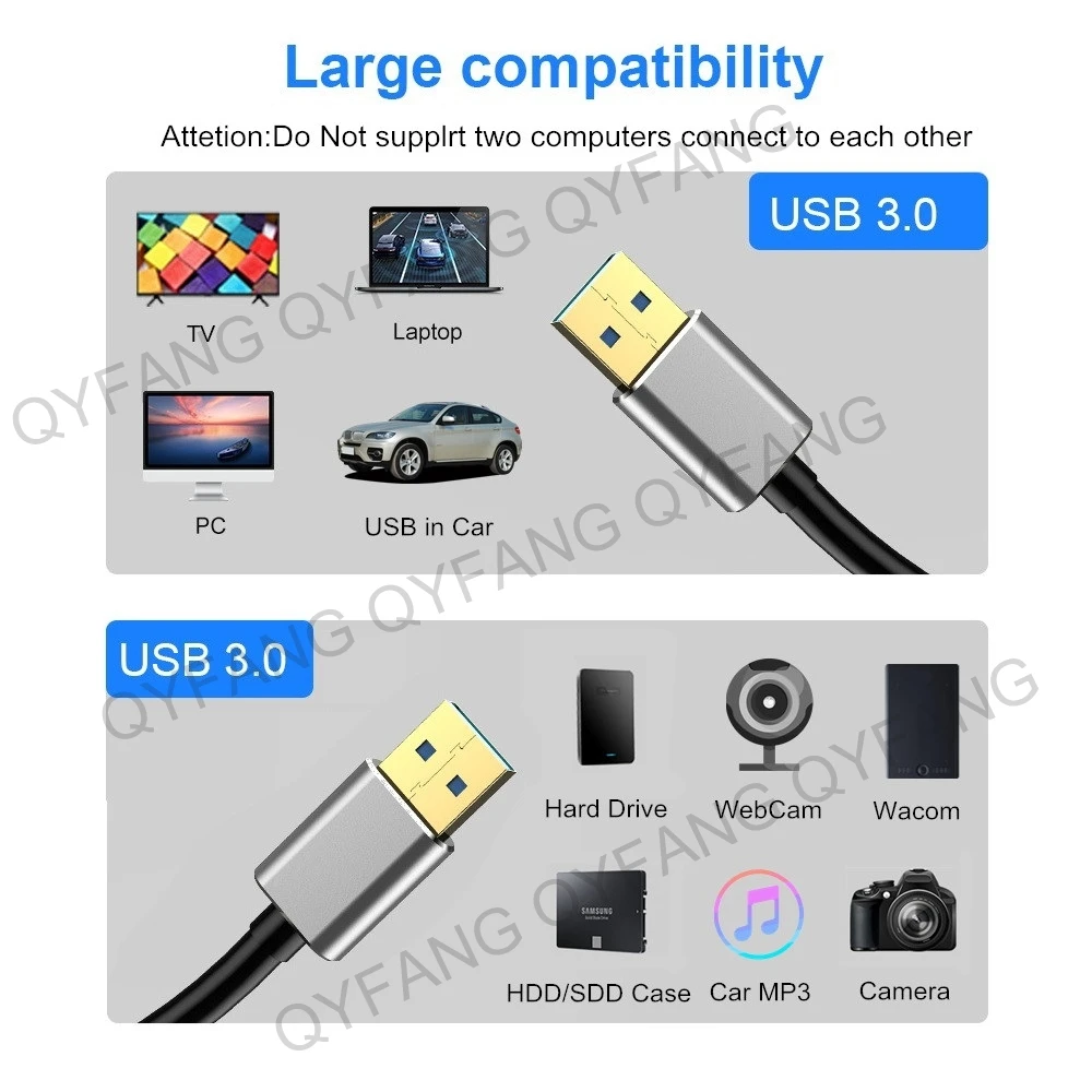 USB Male naar Male Kabel USB A naar USB Snoer USB 3.0 Kabel Double End USB Snoer 5Gbps voor Radiator Harde Schijf USB 3.0 Verlengkabel
