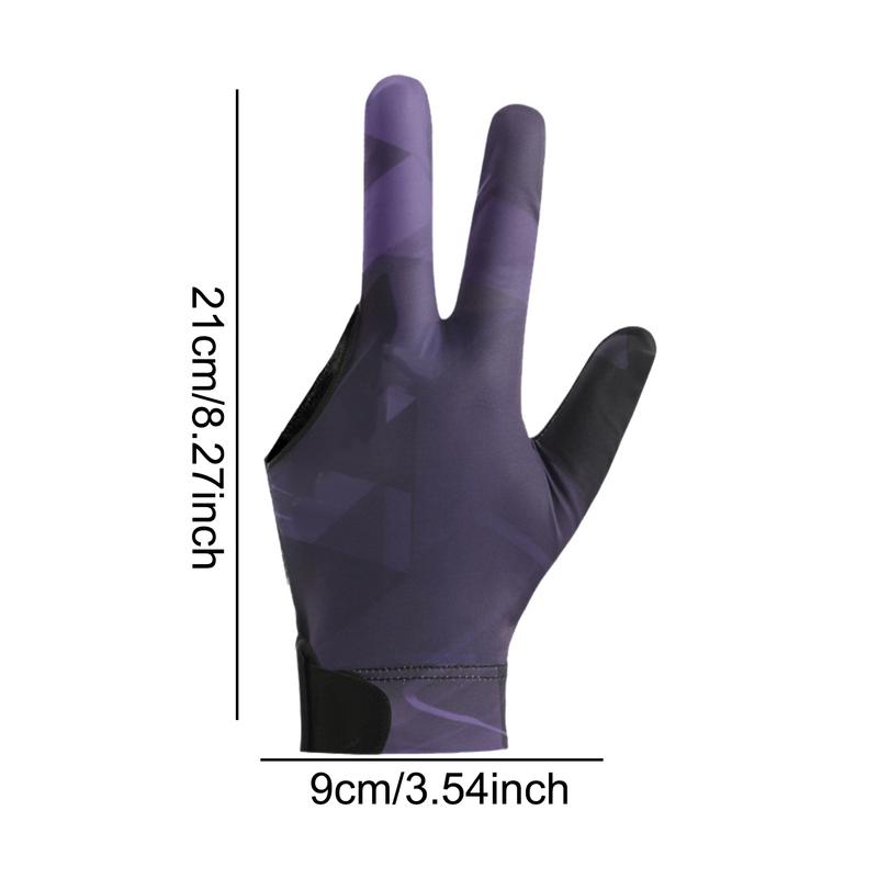 Luvas de bilhar esquerdas, Luvas Snooker Cue, Equipamentos esportivos para iniciantes e profissionais, 3 Fingers Shooters