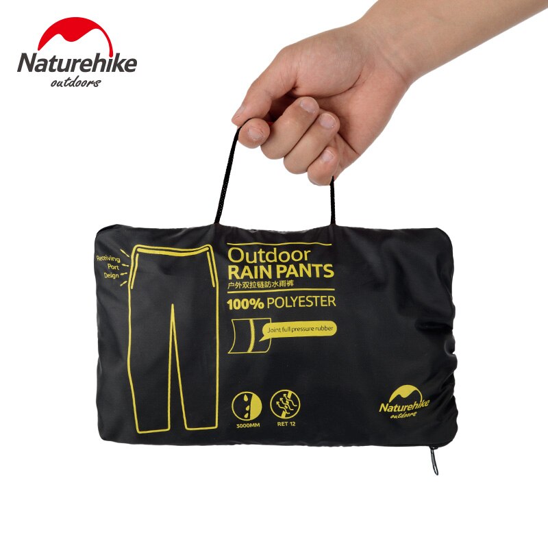 Naturehike Regen Broek Unisex Outdoor Dubbele Rits Regenbroek Wandelen Klimmen Waterdichte Broek Campong Broek NH17C003-K