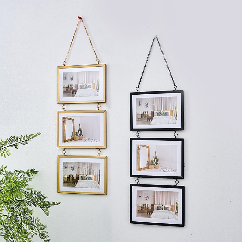 Wall Photo Frame Metal Glass Portrait Hanging Picture Frames Home decor frame for living room picture frame Wall photo frames