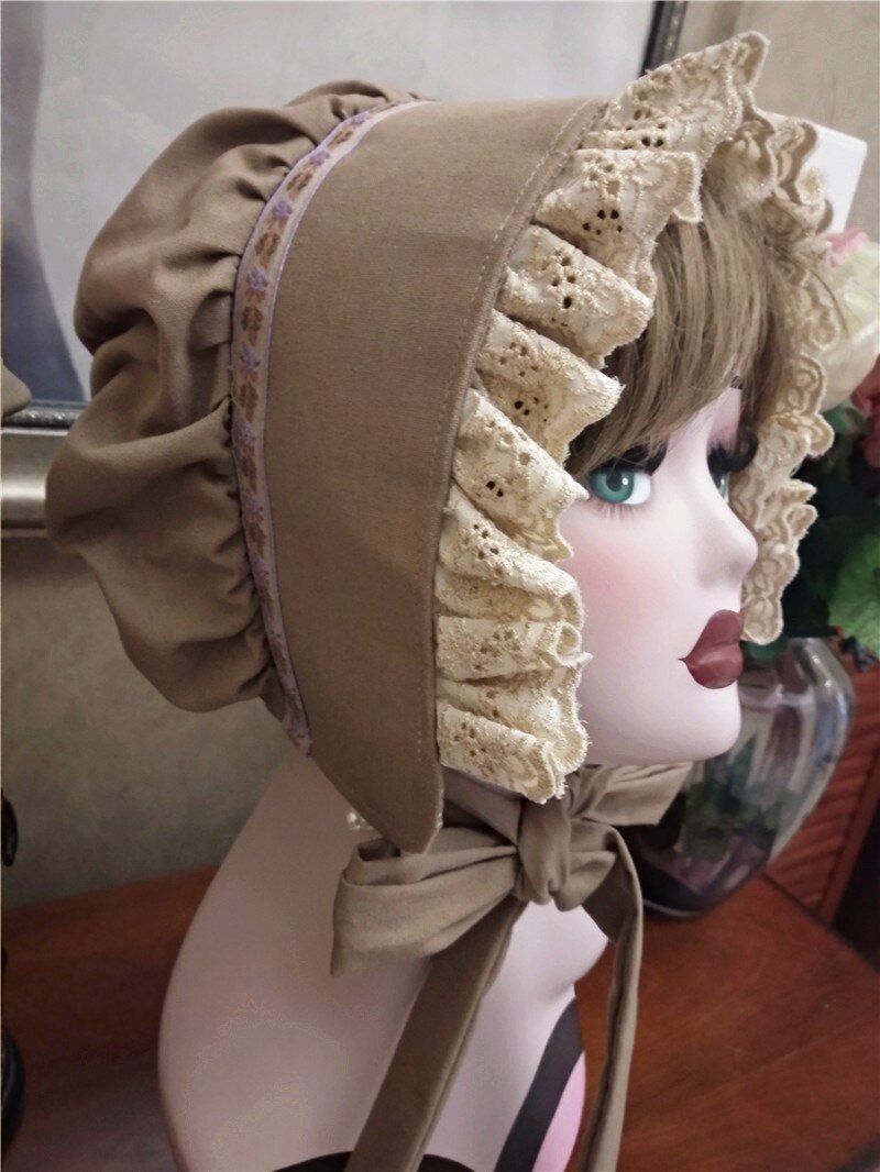 Gorros de algodón y lino para mujer, sombrero de pescador europeo Medieval, Vintage, Hepburn, , británico, Primavera, Otoño e Invierno: Brown