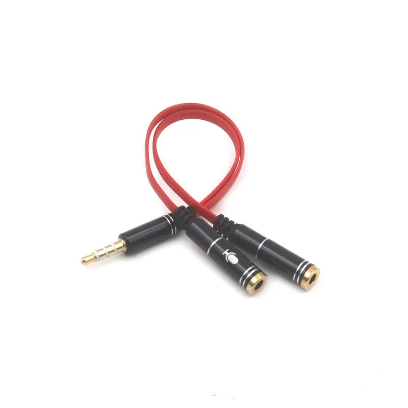 3.5 One Point Two Earphone Microphone Audio Cable Audio Splitter One for Two Couple Line Earphone Adapter Cable