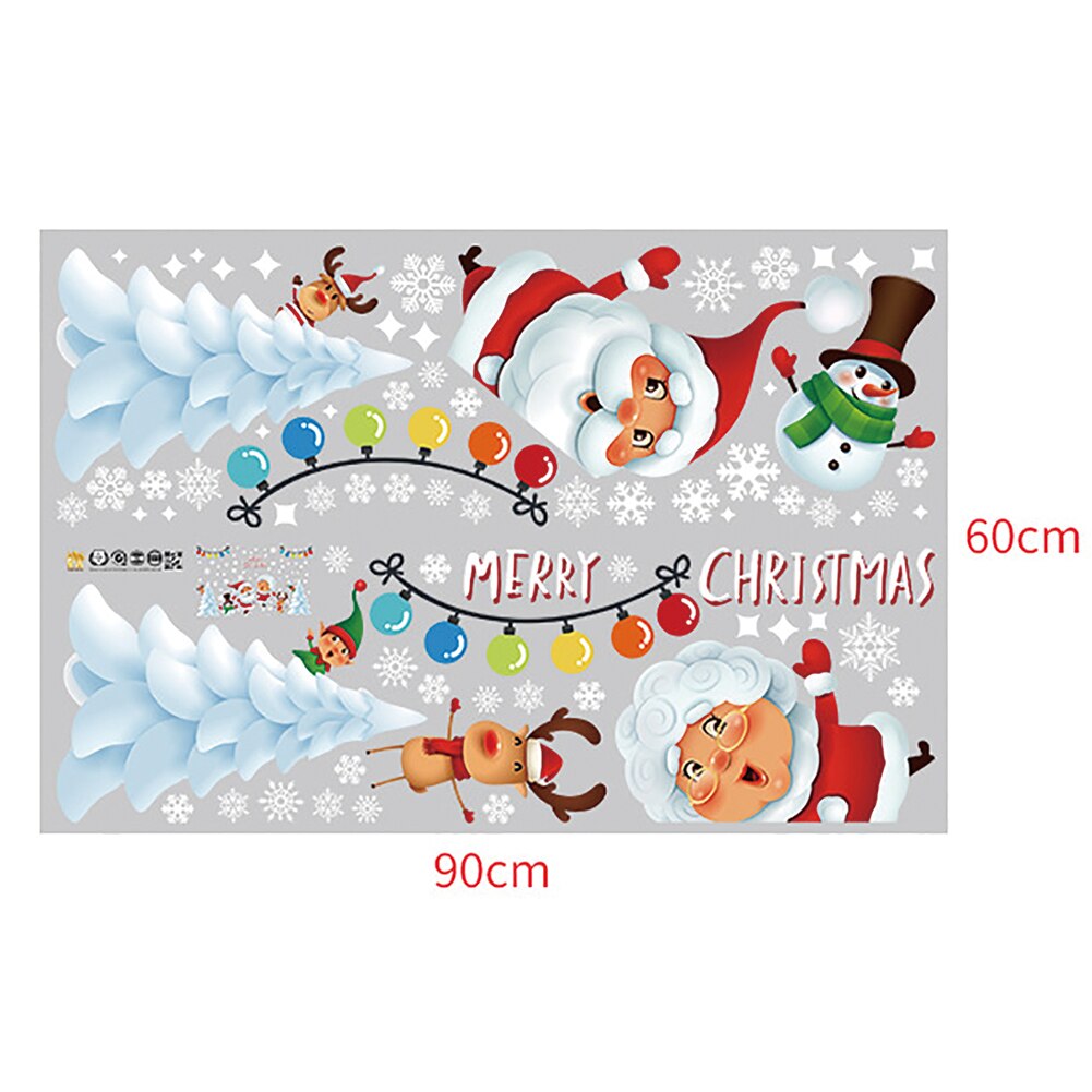Christmas Wall Stickers Santa Claus Merry Christmas 26 Alphabet Little Mouse PVC Removable Window Decals Home Decor: A