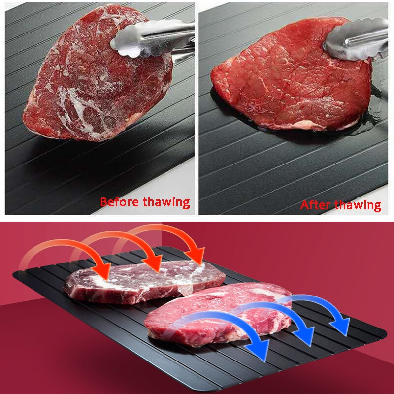 1 sztuk szybka rozmrażanie taca szybka rozmrażanie robić mrożonego mięsa ryby morze żywności szybkie rozmrażanie płyta taca przyrząd kuchenny narzędzie Dropshipping