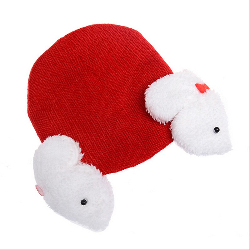 Kids Knitted Hats For Girls Cute Crochet 3D Rabbit Beanie Keep Warm Winter Hat Girl Chidren Baby Girl Cap Bonnet Bebe