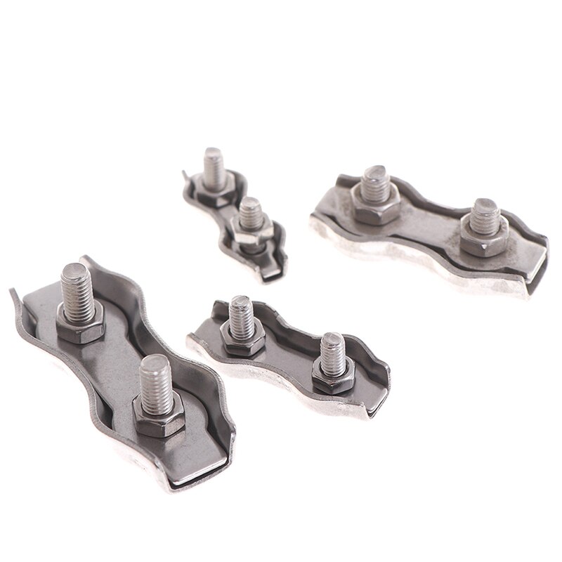5Pcs M2-M5 Rvs 2-Post Bolt Clip Wire Rope Clip Cable Clamp Remklauw Grip Duplex Aanpassing Draad touw Klem Remklauw