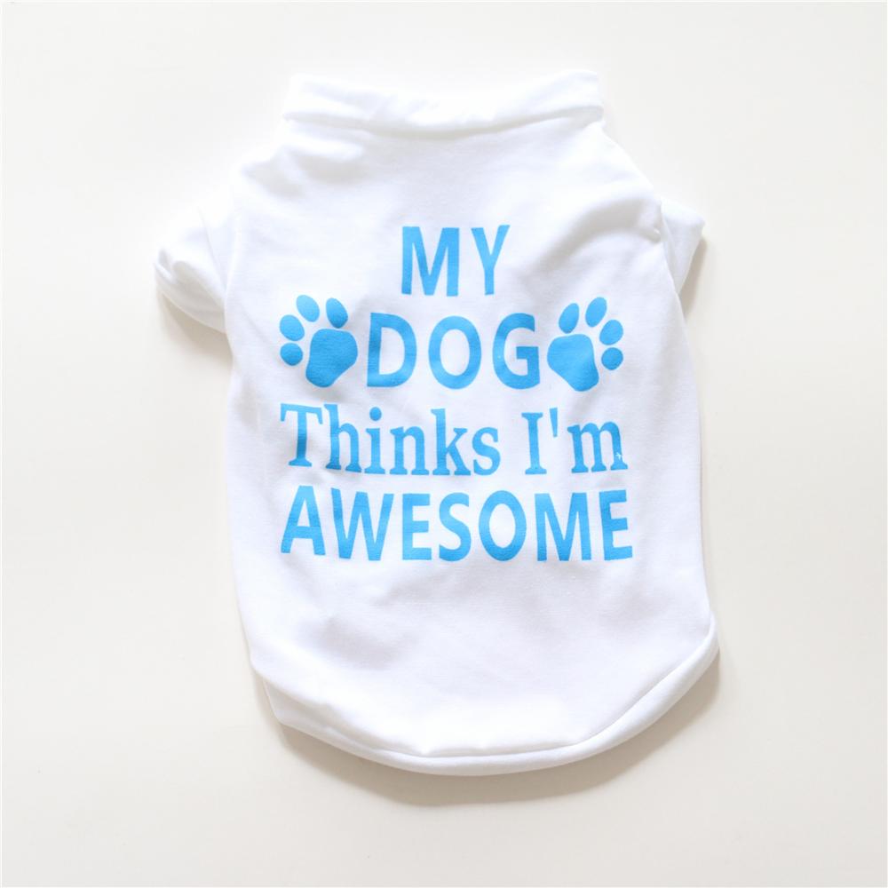 Billiga små hundkläder sommar vår vit och blå stil husdjur hund katt skjorta söt yorkshire terrier xs-l t-shirt andas husdjur