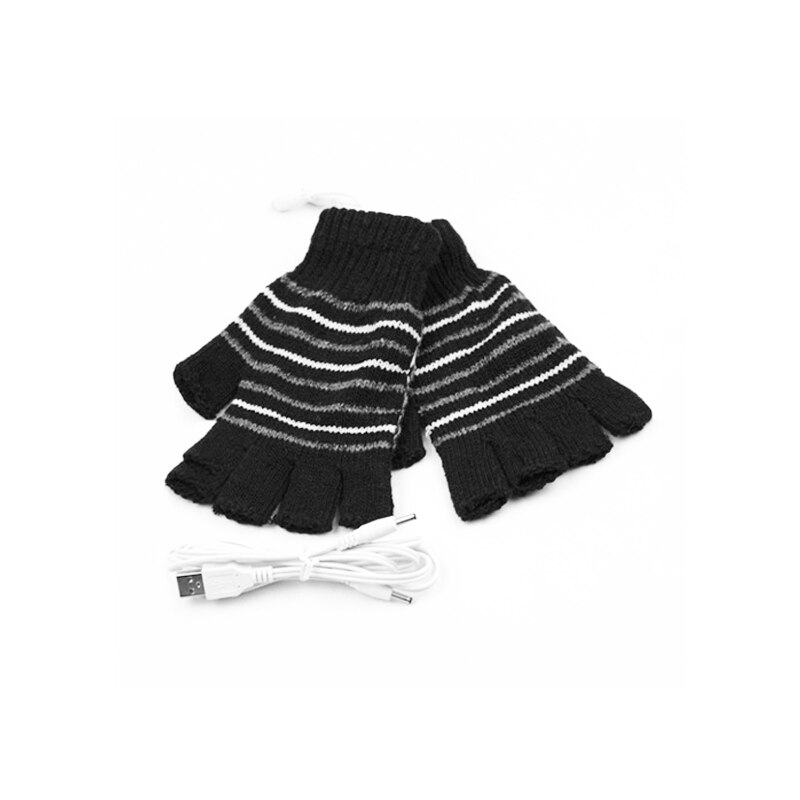 Guanti riscaldati USB scaldamani termici invernali guanti riscaldanti elettrici per bici da ufficio interno guanti da ciclismo sicurezza 5V: nero