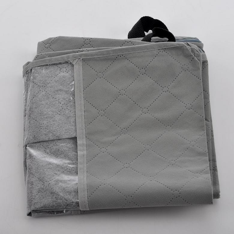 Hand Quilt Organisator Bamboe Houtskool Kleding Opbergtas Case Box Holder Tassen Grijs Ruimtebesparende Containers