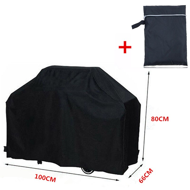 Zwart Waterdichte Bbq Cover Zware Bbq Accessoires Grill Cover Regen Anti Stofkap Regen Gas Houtskool Elektrische Barbeque Deksel: 88x66x100cm