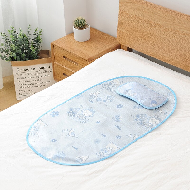 Sommer baby sengetøj krybbe net sammenfoldelig baby myggenet åndbar seng madras pude nyfødt kølig mat og kølig pude: 9