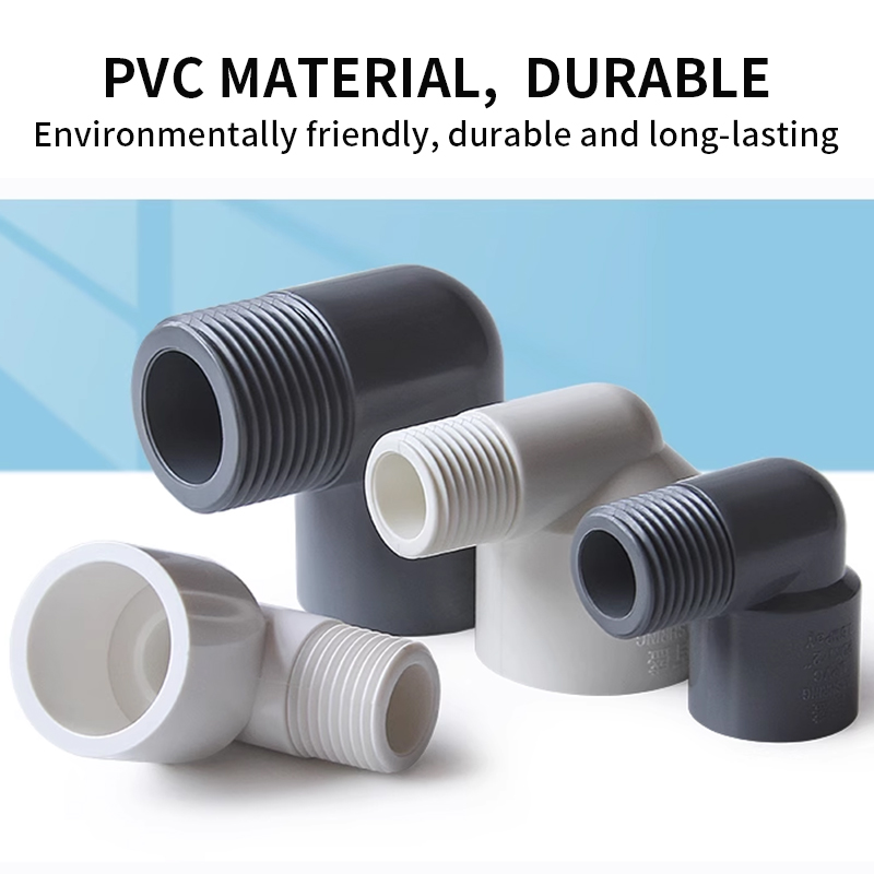 PVC 90° Connector 20 25 32mm To 1/2" 3/4" 1" Equal Reducer Coupling Male Thread Elbow Joint Aquarium Garden Irrigation Fittings