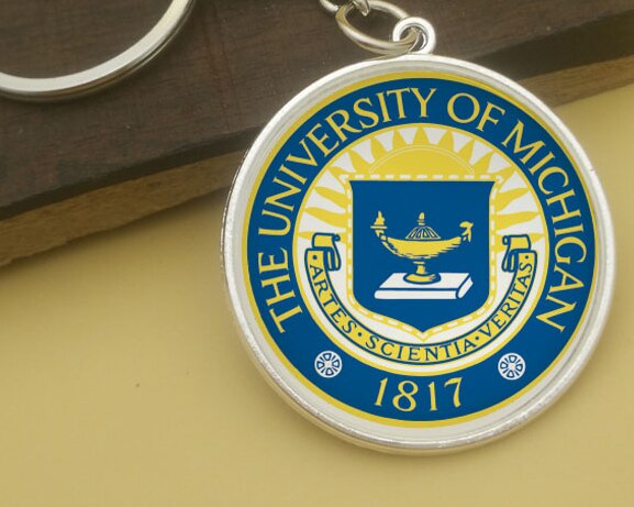 De Verenigde Staten Amerika Hoger University Wereldberoemde Universiteiten College Sleutelhanger Badge Souvenir Classic Wereld: Michigan University