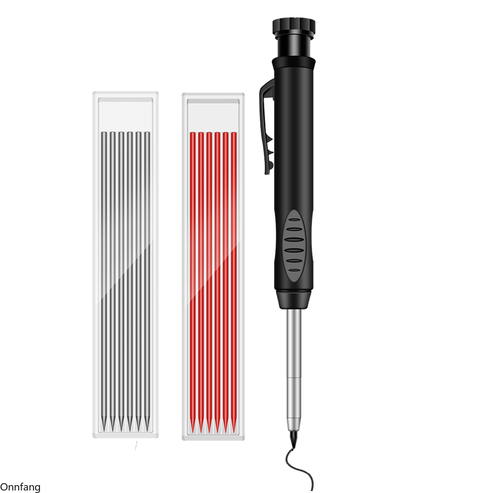 2.8mm Marking Mechanical Pencil Solid Carpenter Scriber Carpenter Scriber with Sharpener for Woodworking Drawing Stationery: Dark Khaki