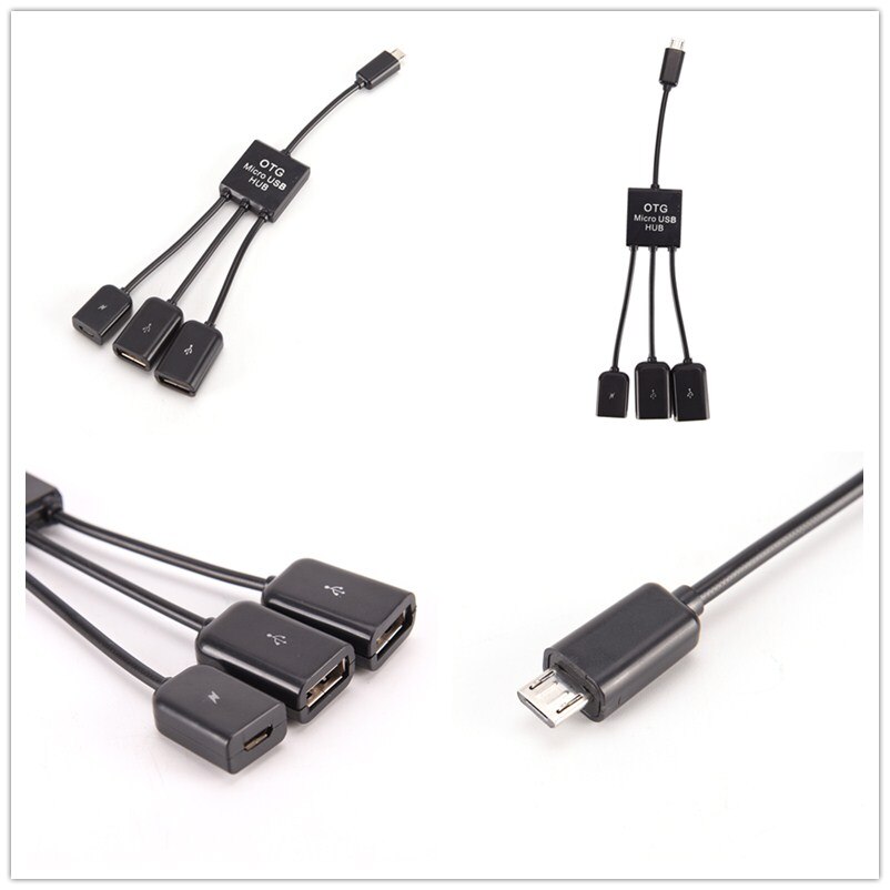 Host Hub Adapter 1 Male To 3 Female Micro USB OTG Hub Cable Connector Splitter USB Adapter Converter Car Interior Accessories