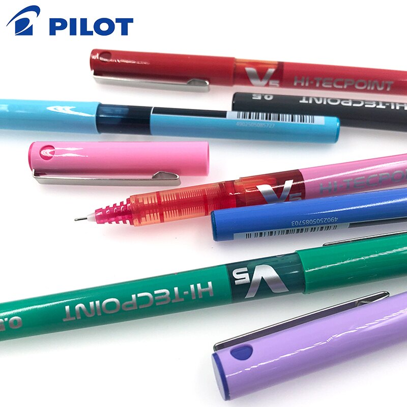 7 pcs/lot Japan Pilot V5 Liquid Ink Pen 0.5mm 7 Colors to Choose BX-V5 standard pen office and school stationery stylo