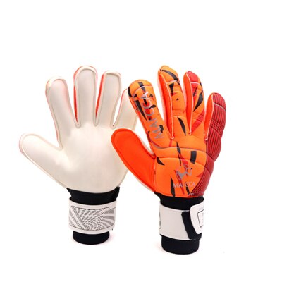 Guantes de látex gruesos profesionales para adultos, Manoplas de portero de fútbol, protectores de dedos, Manoplas de portero de fútbol, novedad: orange / Size 8