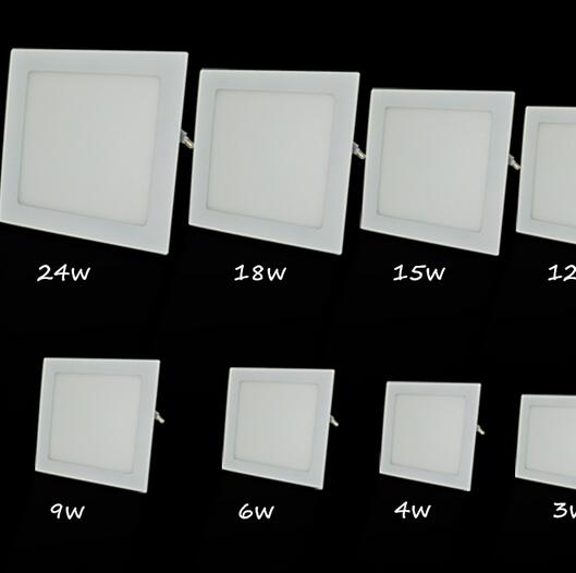 Dimmable LED Panel Light 3w 4w 6w 9w 12w 15w 18w LED Downlight Square LED Recessed Celing Lamp Warm Cold White Spot LED