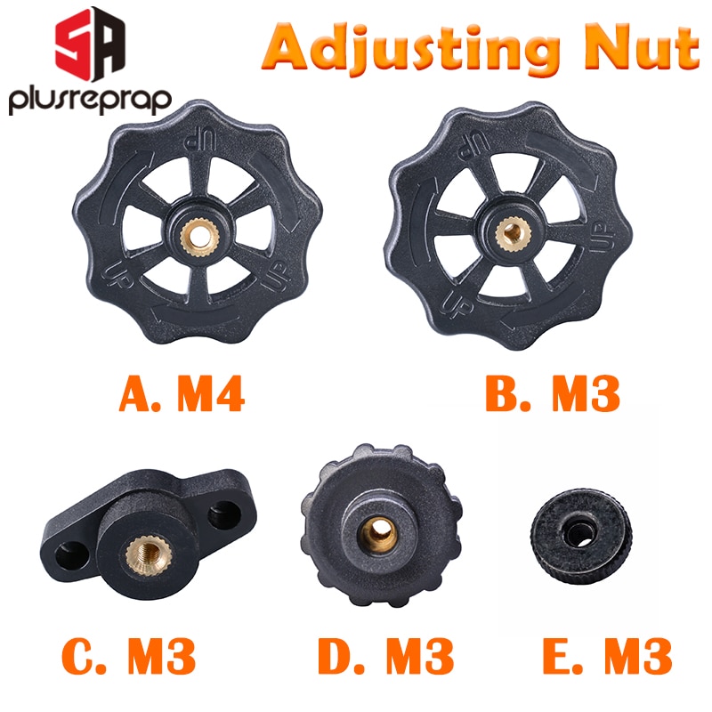 4PCS M3/M4 Screw Nut Heat Bed Adjustment HotBed Leveling for Reprap 3D Printer DIY Print Platform Calibration Accessories