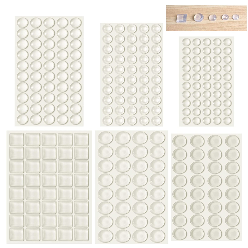 Tope de puerta transparente autoadhesivo fuerte, amortiguador de goma, parachoques de gabinete, cojines de puntos para muebles, almohadillas protectoras, botones pequeños