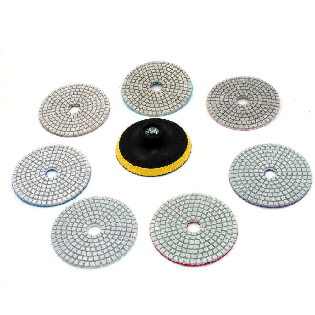 Kit de tampons de polissage diamant 16 pièces 4 pouces 100mm humide/sec pour granit pierre béton marbre polissage utilisation disques de meulage ensemble