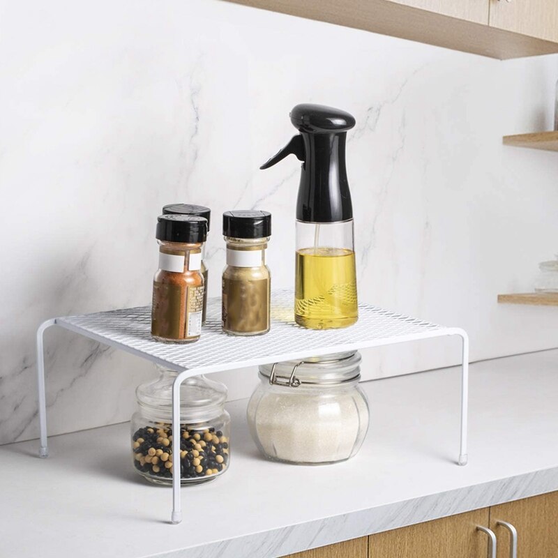 Kitchen Cupboard Organiser Pack Metal Wire Storage Shelfs Insert Rack for Kitchen Countertop, Pantry, Cabinet, Fridge