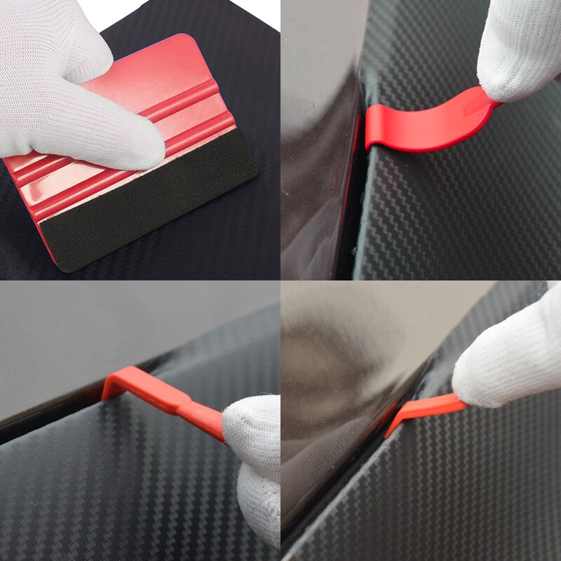 Carbon Fiber Car Squeegee Tools Film Wrapping Vinyl Wrap Film Sticker Wrapping Tool Cutter Knife Scraper Remover Car Styling