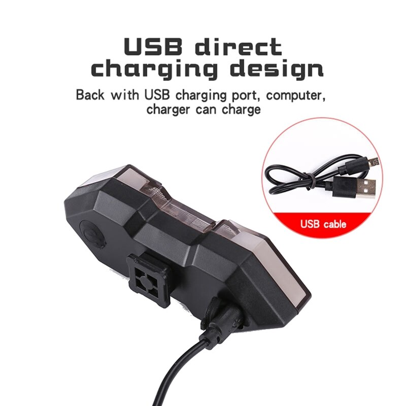 Fiets Afstandsbediening Steering Achterlicht Usb Oplaadbare Mountainbike Waarschuwing Achterlicht