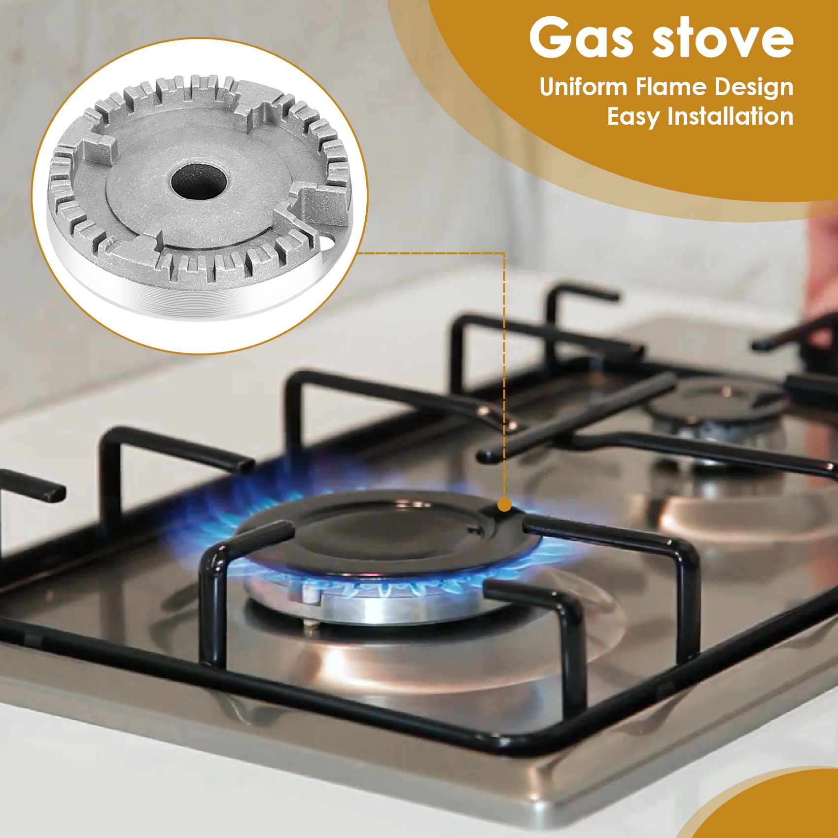 Oven Gas Hob Burner Crown Flame Cap, Gas Burner Flame Cap