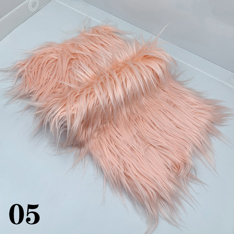 25x45cm 8cm stapel namaakbont stof patchwork naaimateriaal voor doe-het-zelf pluche poppen ambachten baard haar cosplay hoed kostuum stof: Sakura Roze