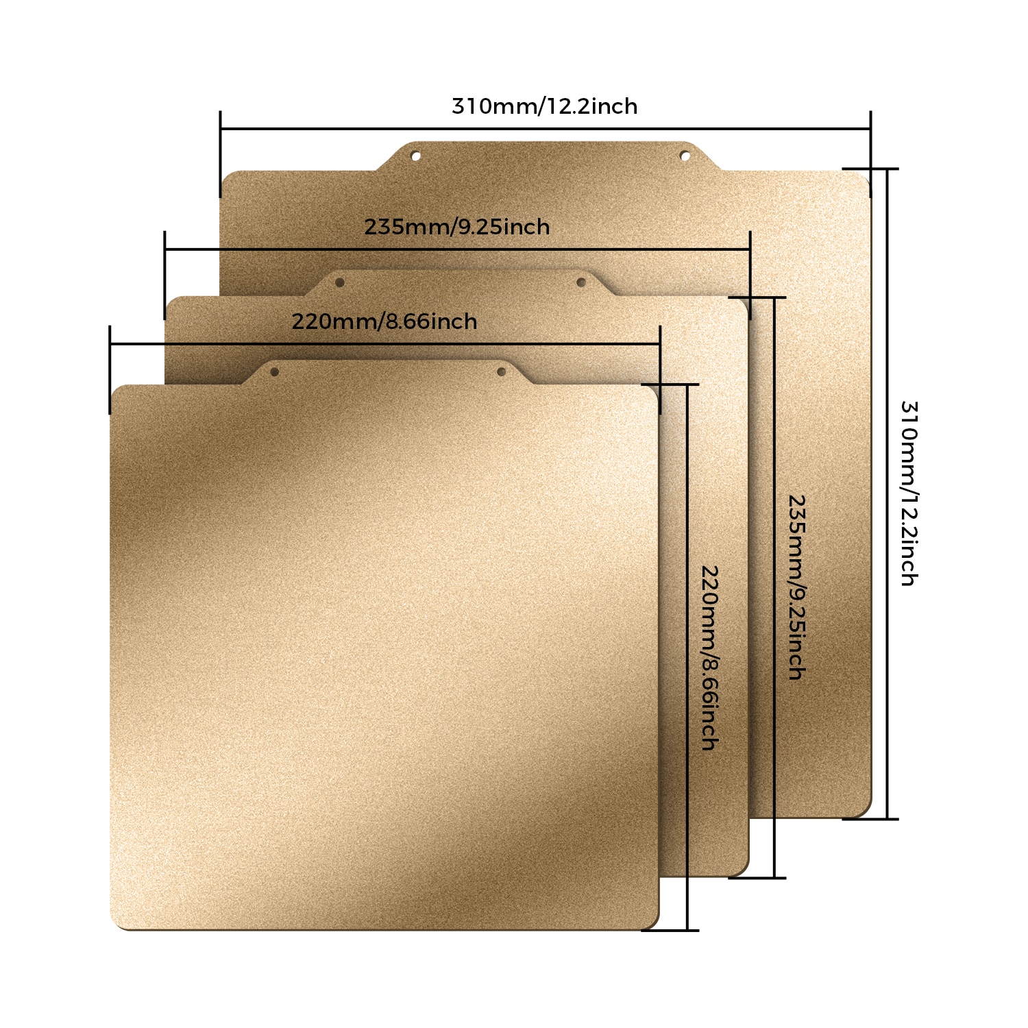 Twotrees Double Sided PEI Spring Steel Sheet (Textured) With Magnetic Base 220/235/310mm For 3D Printer Parts Heat Bed