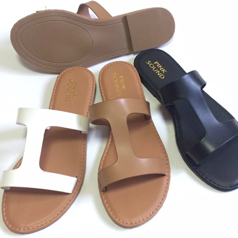 Sommer Frauen Sandalen PU Rutschen Plattform Flache Ferse Peep Toe Casual Einfache Outdoor Strand Weibliche Ladeis Schuhe Zapatos De Mujer
