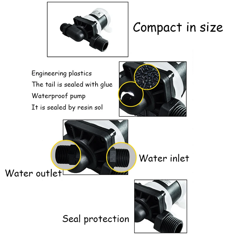12v 24v dc multifunksjonell børsteløs vannpumpe dc-pumpe boosterpumpe varmluft vannkjølt sirkulasjonspumpe 1/2 "  dn15