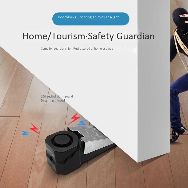 100 DB Door Stop Block Alarm Anti Theft Burglar Stopper Home Security System Wedge Shaped Door Stop Stopper Alarm