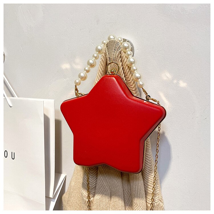 Sterne bilden Kasten Geldbörsen und Handtaschen für Frauen Luxus Party Kupplung Abend Tasche Perle Kette Schulter Tasche Umhängetasche: verrotten