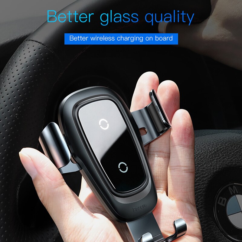 Baseus Wireless Car Charger Phone Holder For iPhone X 8 Plus Samsung S9 S8 Mobile Phone Charger In Car Wireless Charging Holder