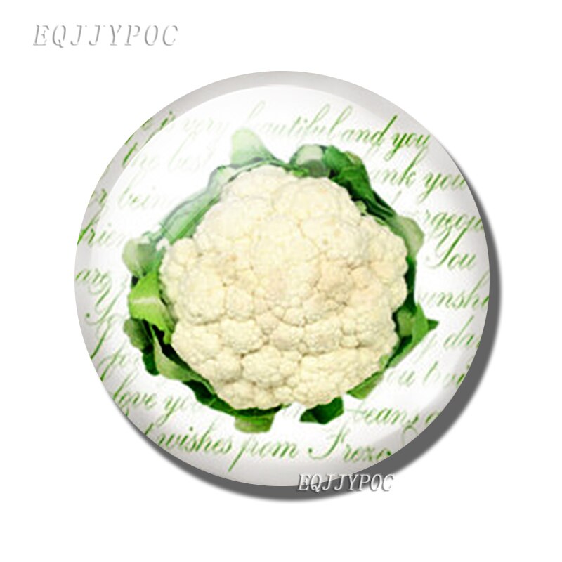 Fruit En Groente Koelkast Sticker Magnetische Avocado Perzik Tomaat Aardbei Orange Magneet Baby Onderwijs Home Decor: Cauliflower