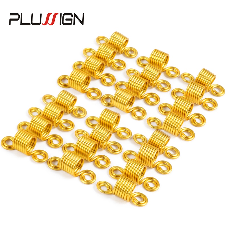 Plussign Perline Capelli 10-20Pcs Dreadlock Perline Nuovi Capelli di Arrivo Polsini Gloden Argento Rosa Trecce Colorate Gioielli di Metallo perline Pinze